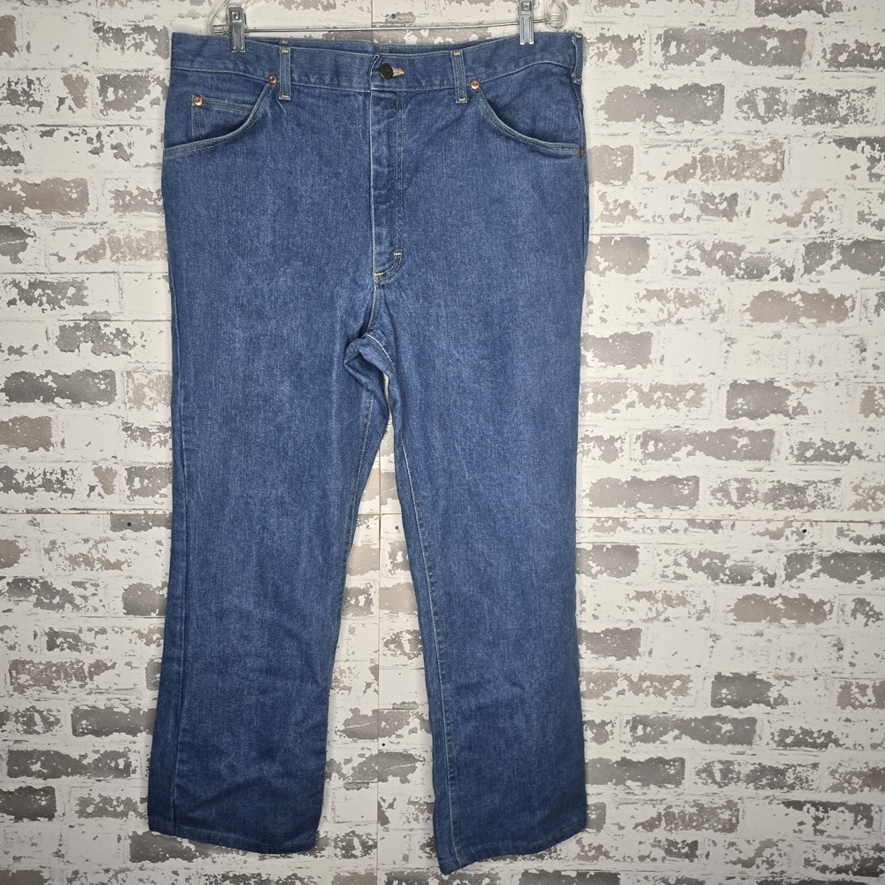Lee Riders Jeans Mens 38x29 VTG USA 1980s Talon Zipper Union Made Medium Wash